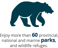 Enjoy more than 60 provincial, national and marine parks, and wildlife refuges.